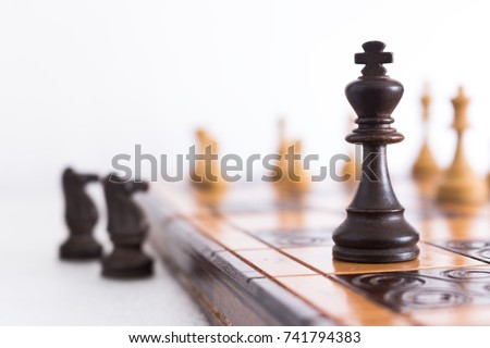 Chess photographed on a chess board Royalty-Free Stock Photo #741794383