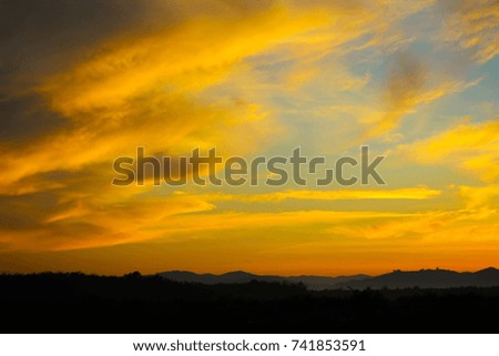 Golden sunset with soft focus
