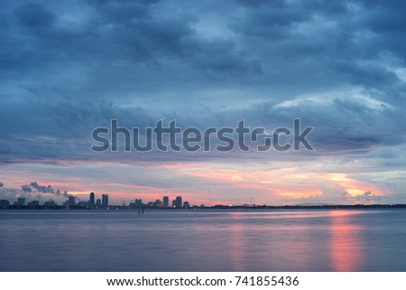 Downtown Jacksonville at Sunrise over St. Johns River