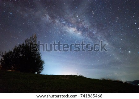Starry night with Milky way at Kudat Sabah Malaysia. 