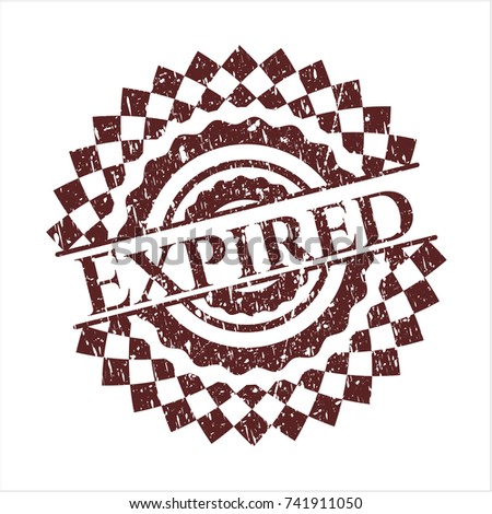 Red Expired distress rubber grunge stamp