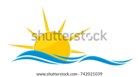 Sun Logo and sea.