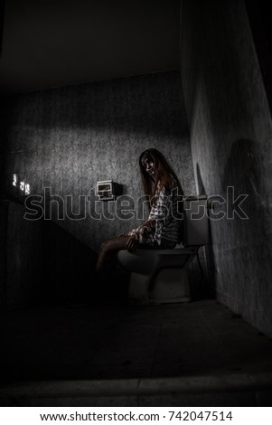 woman ghost in toilet