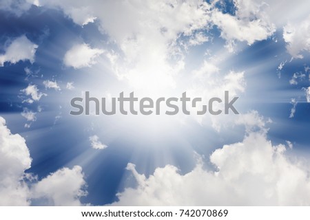 soft clouds and blue sky with sunlight background