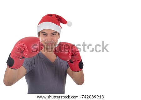 Boxing day for happy your chirstmas day with red gloves.