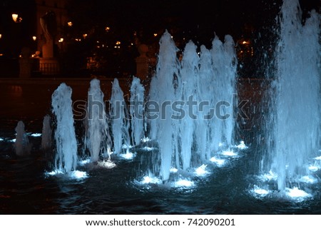 Blue fountains.