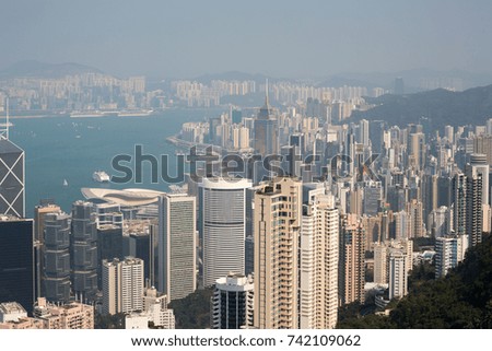 Hong Kong Skyline, in China, during the day