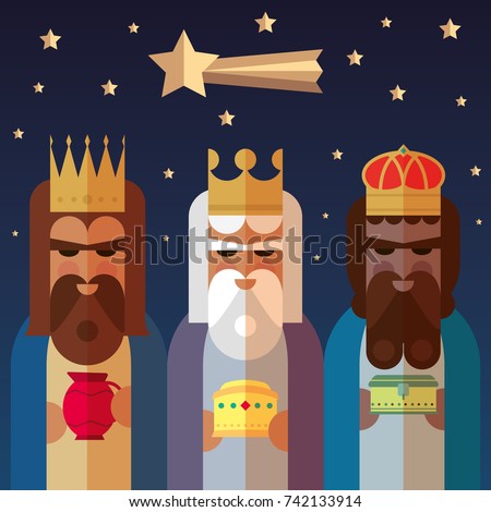 The three Kings of Orient. Wise men illustration.
