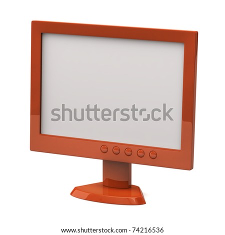 LCD monitor isolated on white background