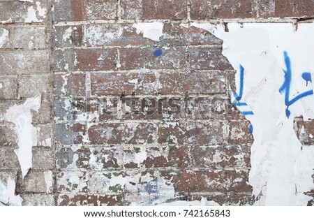 urban ghetto old weathered exposed brick wall background 