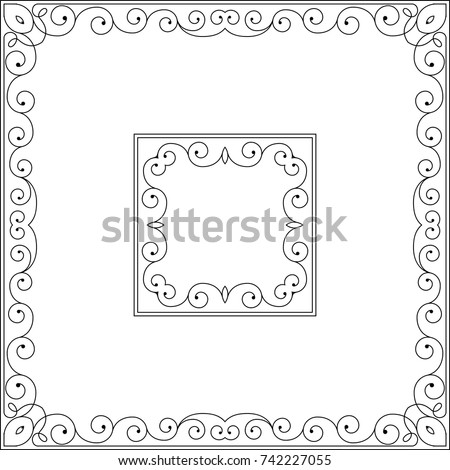 Frame floral Border Decorative Design Vector Art Illustration
