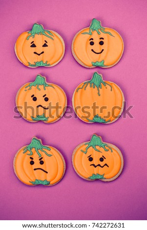 Halloween pumpkin cookies. 