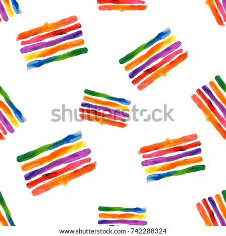 Abstract watercolor paint pattern. Rainbow colors