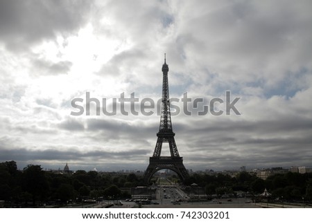 View on Eiffel Tower, Paris, France.