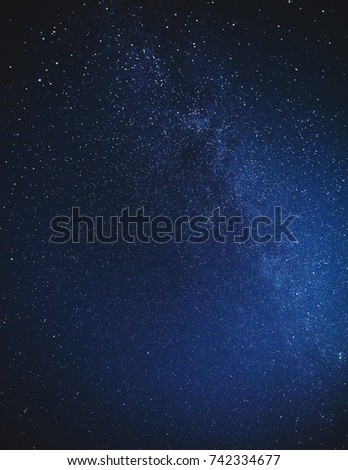 blue night starry sky Royalty-Free Stock Photo #742334677