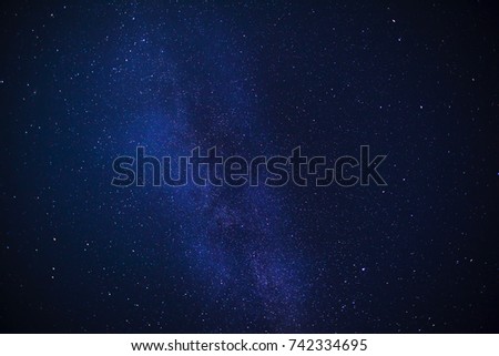 the milky way is seen in the sky on a summer day Royalty-Free Stock Photo #742334695