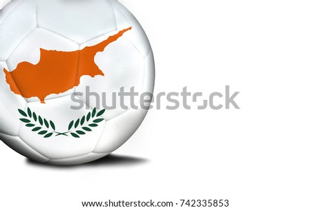 The flag of Cyprus was represented on the ball, the ball is isolated on a white background with space for your text.