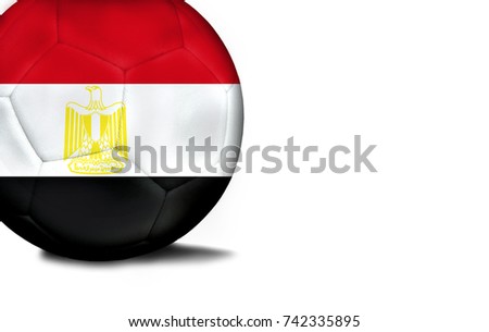The flag of Egypt was represented on the ball, the ball is isolated on a white background with space for your text.