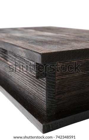 Wooden lacquered box on a white background.