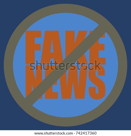 Conceptual illustration with logo fake news. Global problems of humanity.