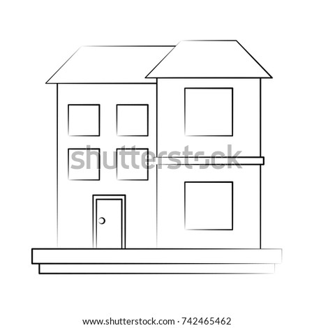 family home or two story house icon image 