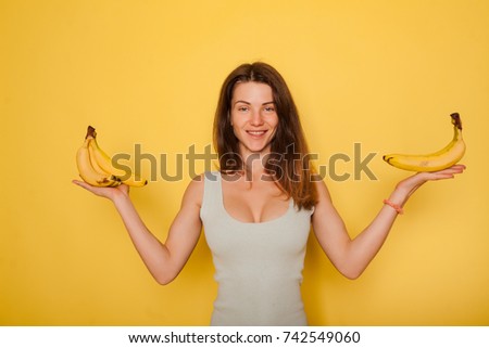 emotional girl with bananas