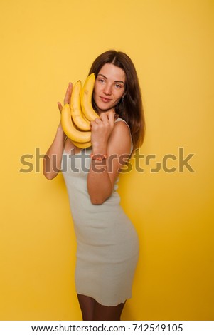 emotional girl with bananas