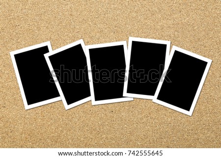 Blank photos on Corkboard