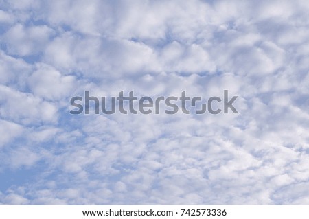 Full of white cloud on natural light blue sky