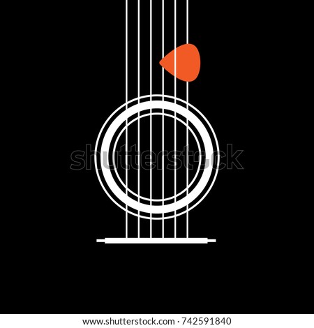 Abstract Acoustic Guitar icon. Creative Idea Concept of Musical. Modern Flat thin line icon designed vector illustration