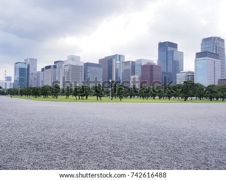 Tokyo city Building with Beautiful Park at Imperial Palace East garden, Japan