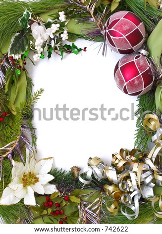 empty christmas frame for your pictures or writing (vertical)