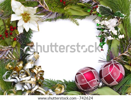 empty christmas frame for your pictures or writing