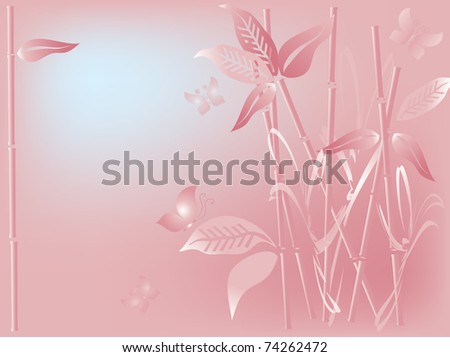 bamboo background pretty pinks and reblue vector