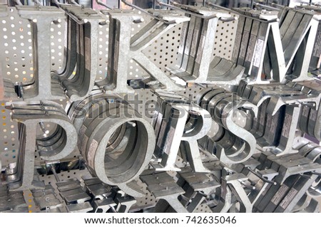 metal letters for signage. Supply of metals for production