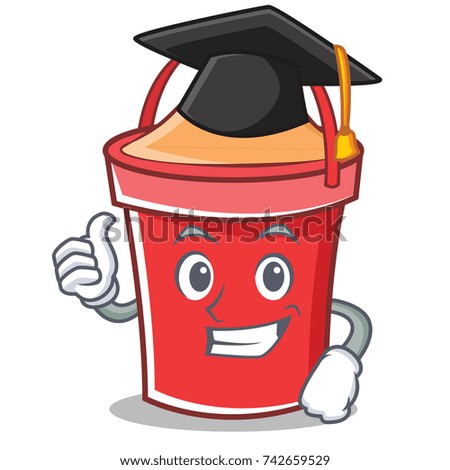 Graduation bucket character cartoon style