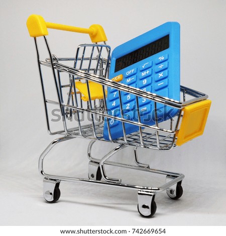 shopping cart with calculator