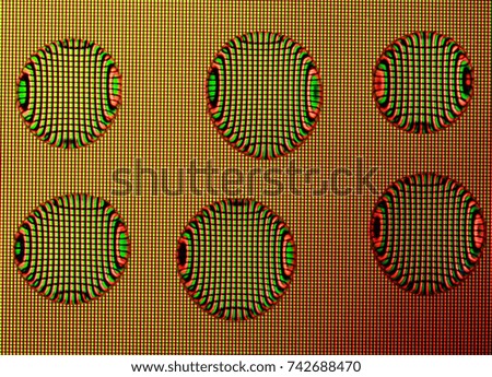 background with bright shimmering circles of water droplets with a pattern of pixels and color