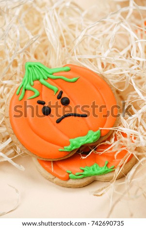 Halloween pumpkin cookies. 
