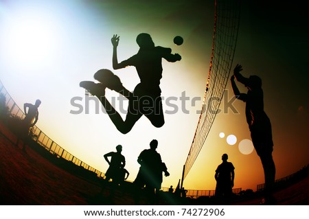 silhouette Volleyball player