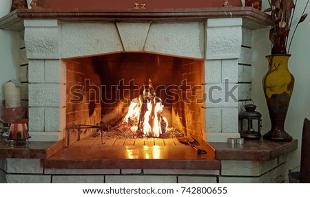fireplace fire marble heat winter  background