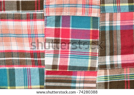Madras Plaid fabric useful as a background pattern or texture