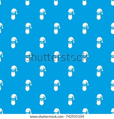 Santa hat, mustache and beard in simple style on a white background vector illustration