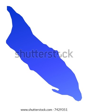 Blue gradient Aruba map. Detailed, Mercator projection.