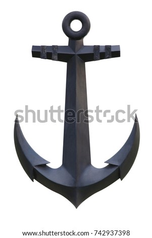 Black anchor photo isolated on white background. This has clipping path.
