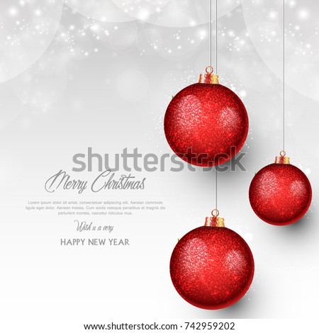 Christmas Greeting Card. Merry Christmas lettering with Christmas tree, vector illustration. Royalty-Free Stock Photo #742959202