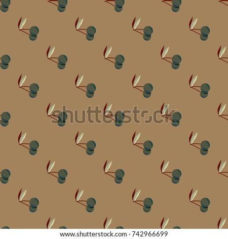 Cute cherry seamless pattern. Good for textile wrapping and wallpapers. Sweet ripe cherries background.