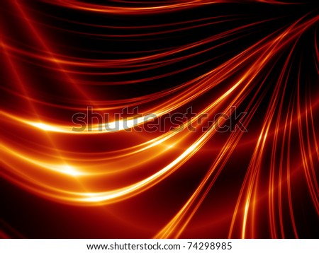 Abstract thin red lines on a black background