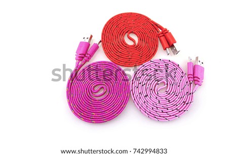  USB cable isolated on white background