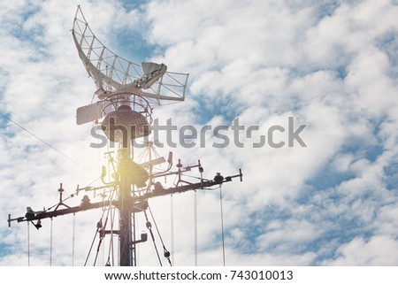 military radar air surveillance on navy ship